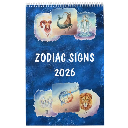 Zodiac Watercolor Art Astrological  カレンダー (カバー)