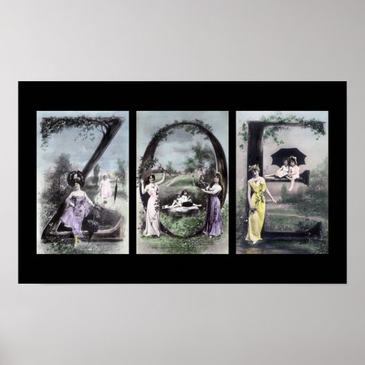 ZOEアルファベットレター名アート ポスター (正面)