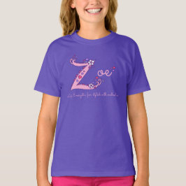 Zoe 女子 Z 名前の意味 カスタムTシャツ Tシャツ