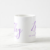 「Zoey」の名前の意味 モノグラム Z 紫 コーヒーマグカップ (中央)