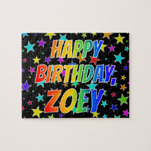 "ZOEY"名、おもしろい"ハッピーバースデー" ジグソーパズル
