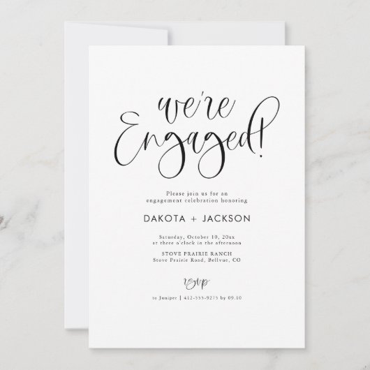 ZOEY Modern Engagement Photo Invitation 招待状 (正面)