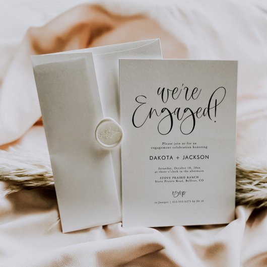 ZOEY Modern Engagement Photo Invitation 招待状