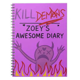 Zoey’s Awesome Diary – Funny Purple Demon Notebook ノートブック