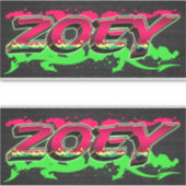 Zoey Vorname Name Graffiti Aufkleber Sticker シール (正面)
