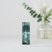 Zohara: 水及び緑のアールデコの女性 スキニー名刺 (スタンド正面)