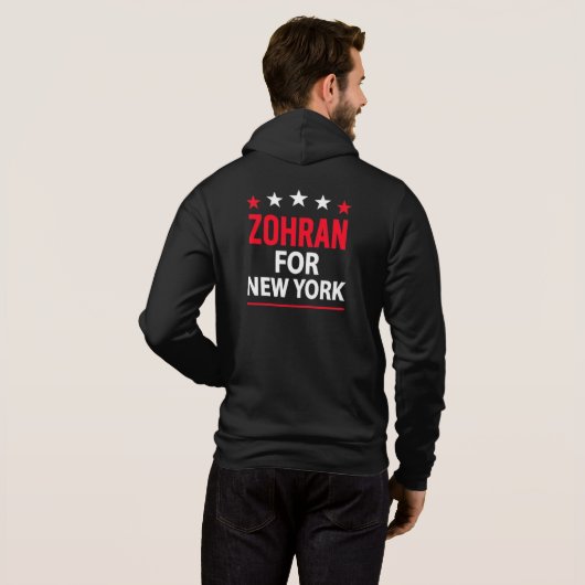Zohran for New York – Bold Political Support パーカ (裏面フル)