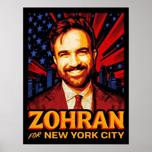 Zohran Mamdani for New York Mayor 2025 election ポスター (正面)