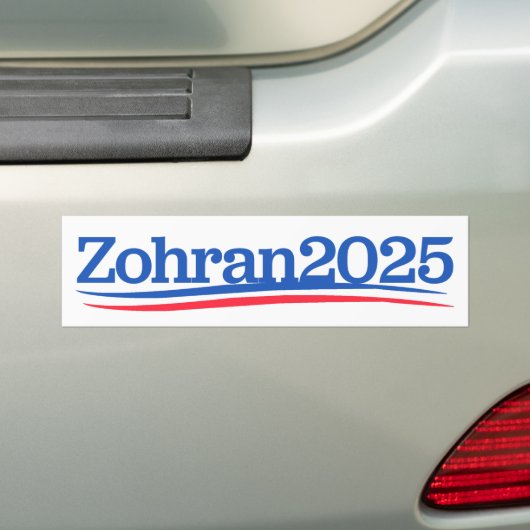 Zohran Mamdani Mayor NYC 2025 バンパーステッカー (車上)