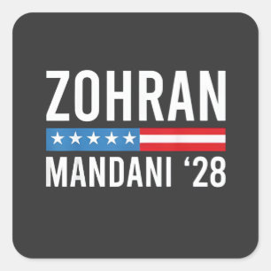 Zohran Mamdani NYC市長候補 アメリカ国旗 スクエアシール