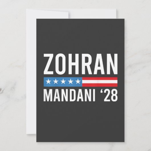 Zohran Mamdani NYC市長候補 アメリカ国旗 ノートカード (正面)