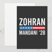 Zohran Mamdani NYC市長候補 アメリカ国旗 ノートカード (正面/裏面)
