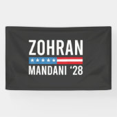 Zohran Mamdani NYC市長候補 アメリカ国旗 横断幕 (横)