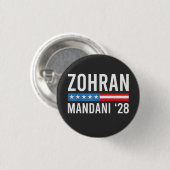 Zohran Mamdani NYC市長候補 アメリカ国旗 缶バッジ (正面&裏面)