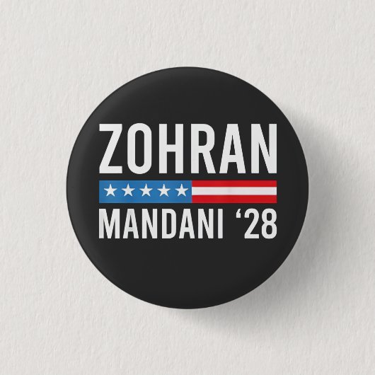 Zohran Mamdani NYC市長候補 アメリカ国旗 缶バッジ (正面)