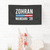 Zohran Mamdani NYC Mayor Candidate USA Flag 横断幕 (インサイチュ)