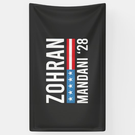 Zohran Mamdani NYC Mayor Candidate USA Flag 横断幕 (縦)