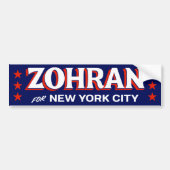 Zohran Mamdani NYC Red White Blue 2025 バンパーステッカー (正面)