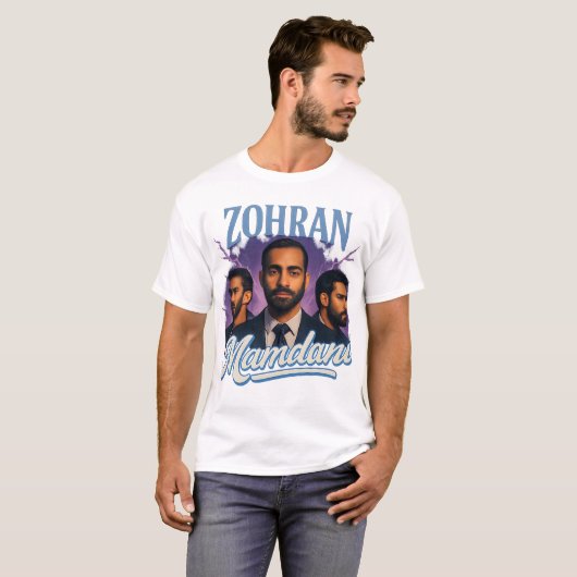 Zohran Mamdani NYC State Retro Style T-Shirt Tシャツ (正面フル)