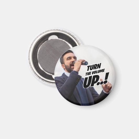 Zohran Mamdani - Turn the Volume Up マグネット (正面/裏面)