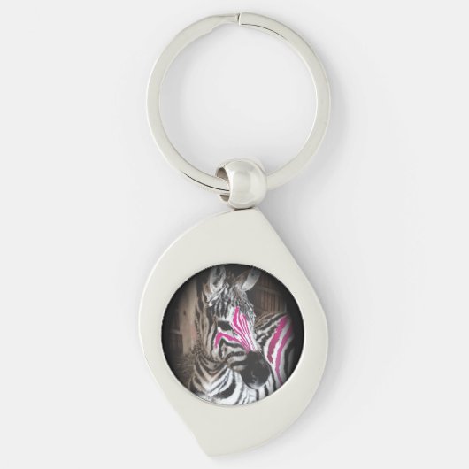 Zolaシマウマの金属のkeychain キーホルダー (正面)