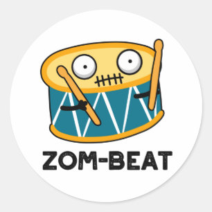Zom-ビート面白いハロウィンゾンビドラムパン ラウンドシール
