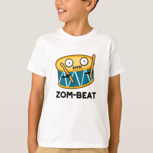Zom-ビート面白いハロウィンゾンビドラムパン Tシャツ