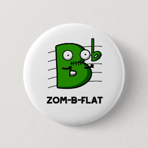 Zom-B-Flat面白いハロウィンゾンビミュージックパン 缶バッジ