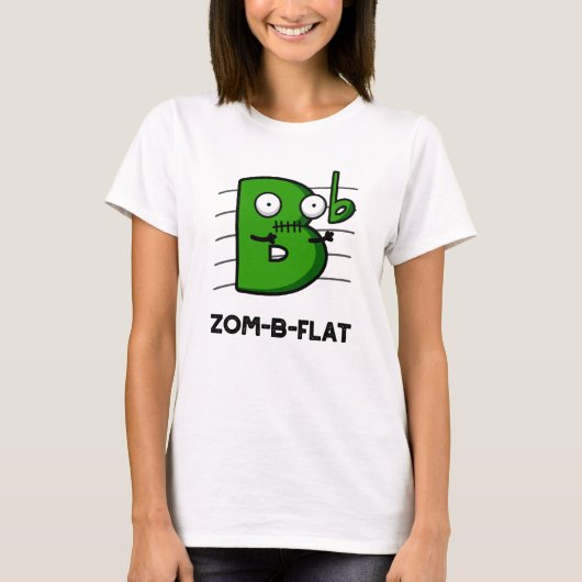 Zom-B-Flat面白いハロウィンゾンビミュージックパン Tシャツ (正面)