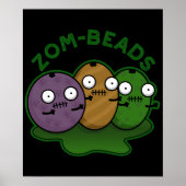 Zom-beads Funny Zombie Beads Pun Dark BG ポスター (正面)