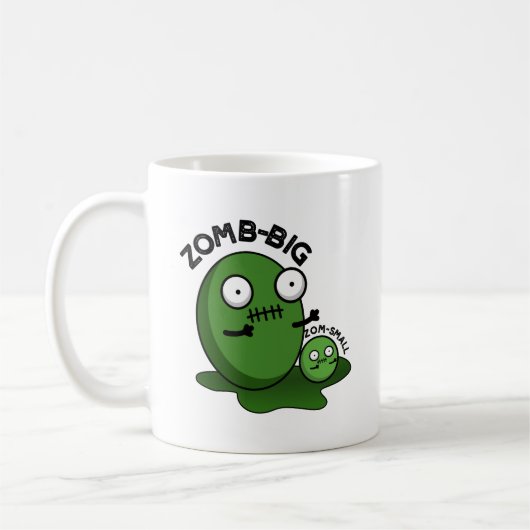 Zom-big Zom-small面白いハロウィーンゾンビプリン コーヒーマグカップ (左)