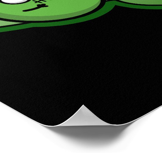 Zom-breed Funny Zombie Breed Pun Dark BG ポスター (角)