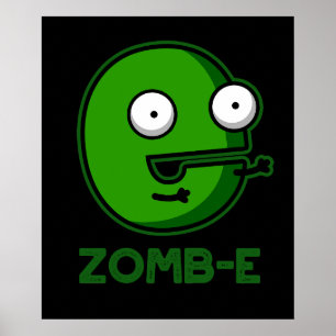 Zom-EゾンビおもしろいアルファベットEプンダークBG ポスター