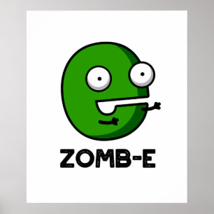 Zom-E面白いハロウィーンゾンビアルファベットエプン ポスター