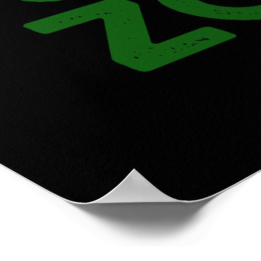 Zom-P Funny Zombie Alphabet P Pun Dark BG ポスター (角)