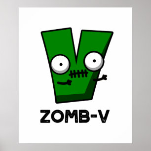 Zom-V面白いハロウィンゾンビアルファベットパン ポスター