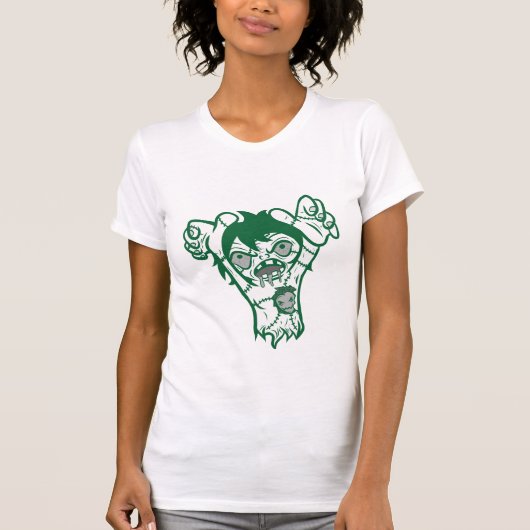 zombの緑の輪郭 tシャツ (正面)