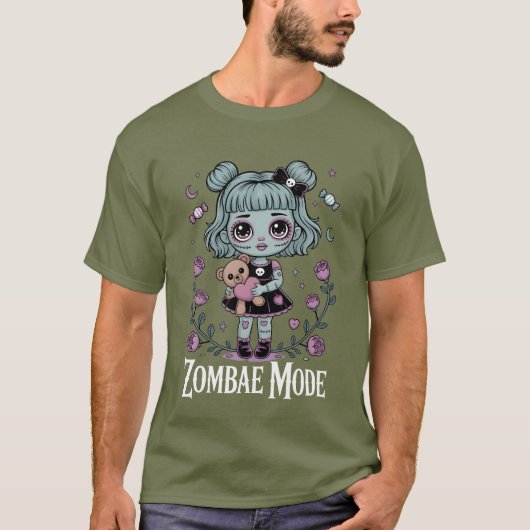 Zombae Mode Meisje print Tシャツ (正面)