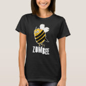 Zombee Bee Zombie Halloween Bumblebee Brain Spooky Tシャツ (正面)