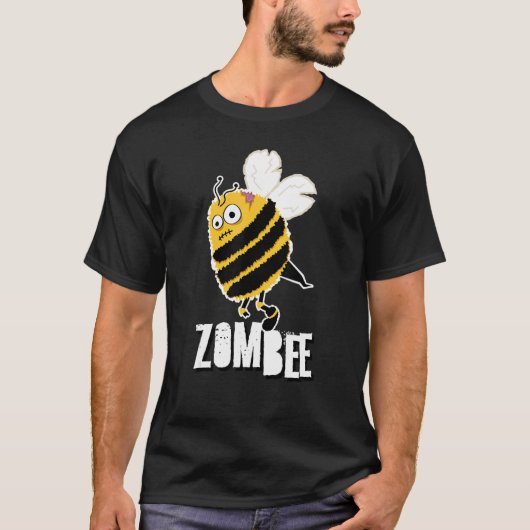 Zombee Bee Zombie Halloween Bumblebee Brain Spooky Tシャツ (正面)