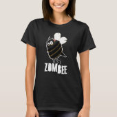 Zombee Bee Zombie Halloween Bumblebee Yellow Spook Tシャツ (正面)