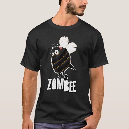 Zombee Bee Zombie Halloween Bumblebee Yellow Spook Tシャツ (正面)