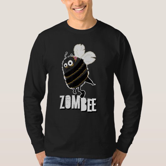 Zombee Bee Zombie Halloween Bumblebee Yellow Spook Tシャツ (正面)