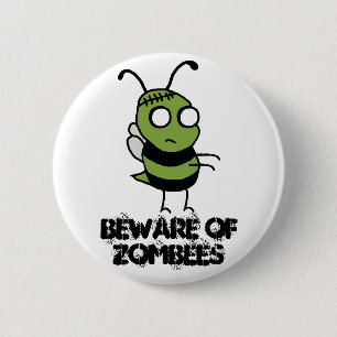 Zombeesボタンの用心して下さい 缶バッジ