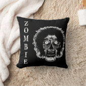 ZOMBIE -顔 – 白黒 クッション (ブランケット)