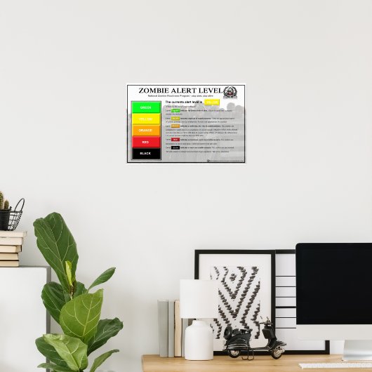 Zombie Alert Level Poster ポスター (ホームオフィス)