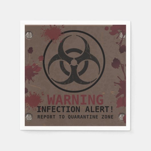 Zombie Apocalypse Birthday | Halloween Biohazard スタンダードカクテルナプキン (正面)