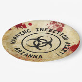 Zombie Apocalypse Birthday | Halloween Biohazard ペーパープレート (アングル)