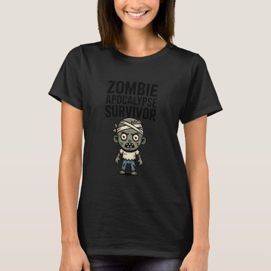 Zombie Apocalypse Survivor Funny Horror Halloween Tシャツ (正面)