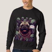 "Zombie Bite Pug Halloween Sweatshirt –  I'm fine. スウェットシャツ (正面)